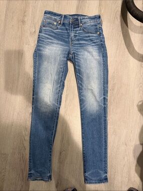 American Eagle Outfitters Men's Skinny Washed Blue Jeans